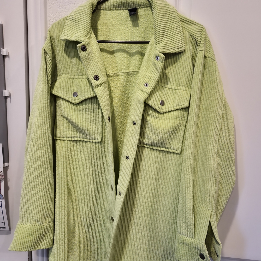Lime Green Corduroy Utility Jacket